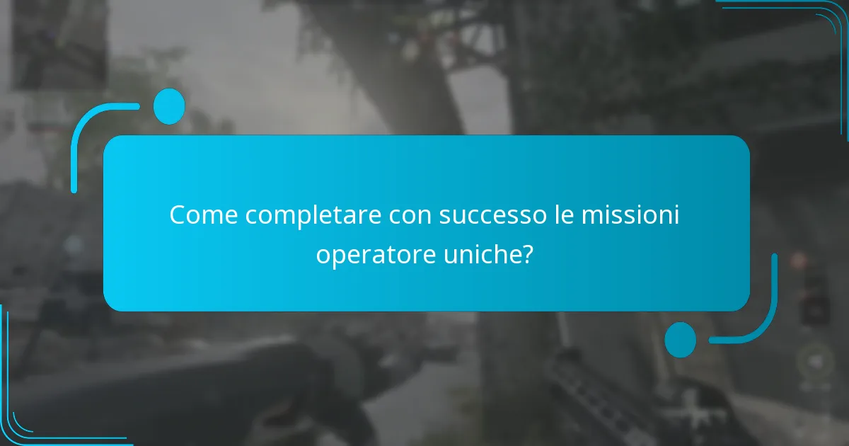 Quali operatori hanno missioni uniche nelle sfide degli eventi?